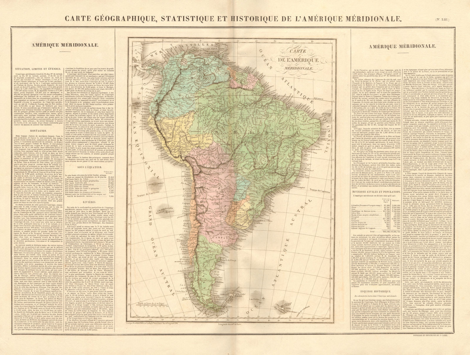 'L'Amérique méridionale'.South America newly independent states. BUCHON 1825 map